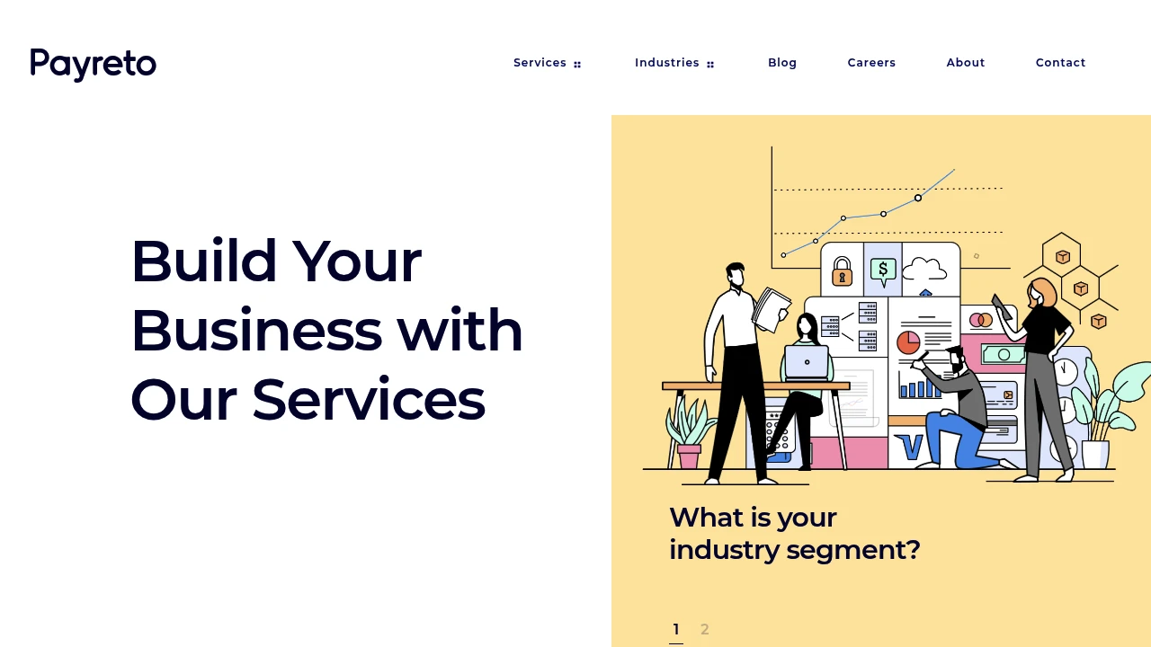 Screenshot of Payreto website