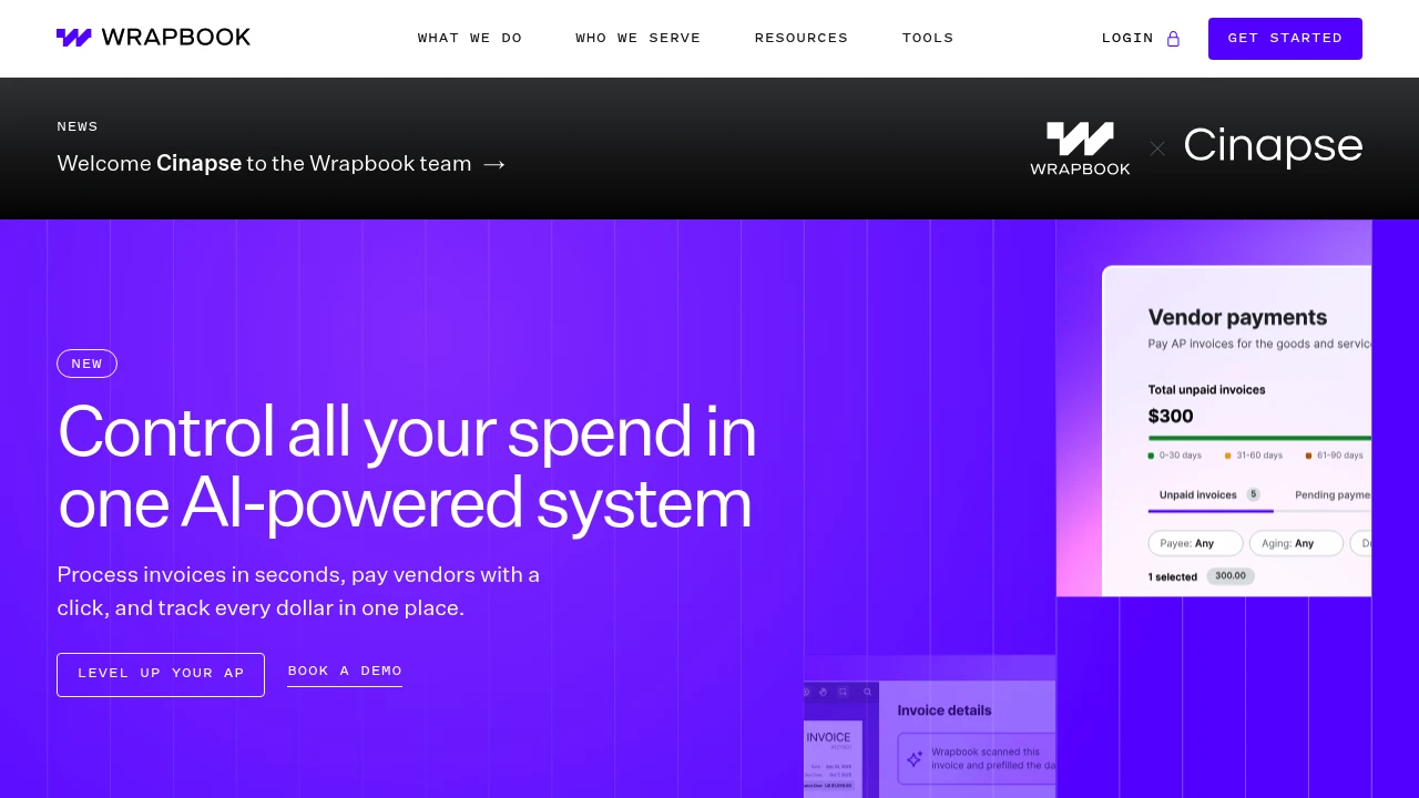 Screenshot of Wrapbook website
